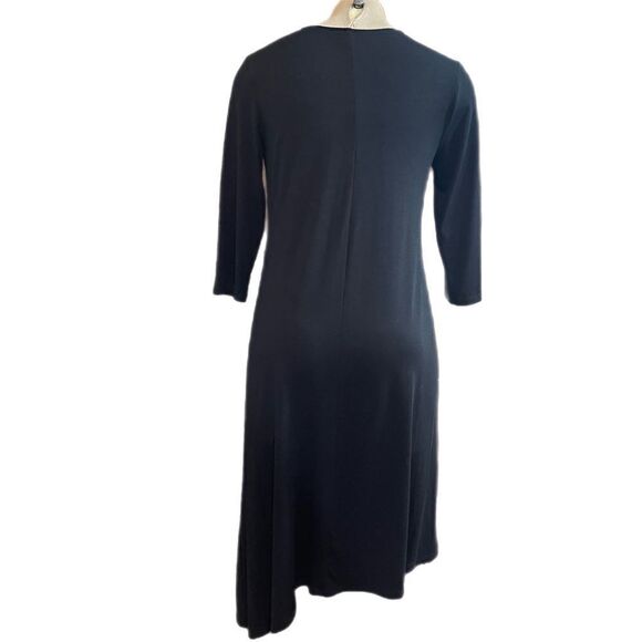 Eileen Fisher Black Viscose Asymmetrical Dress Size PM - Picture 3 of 8